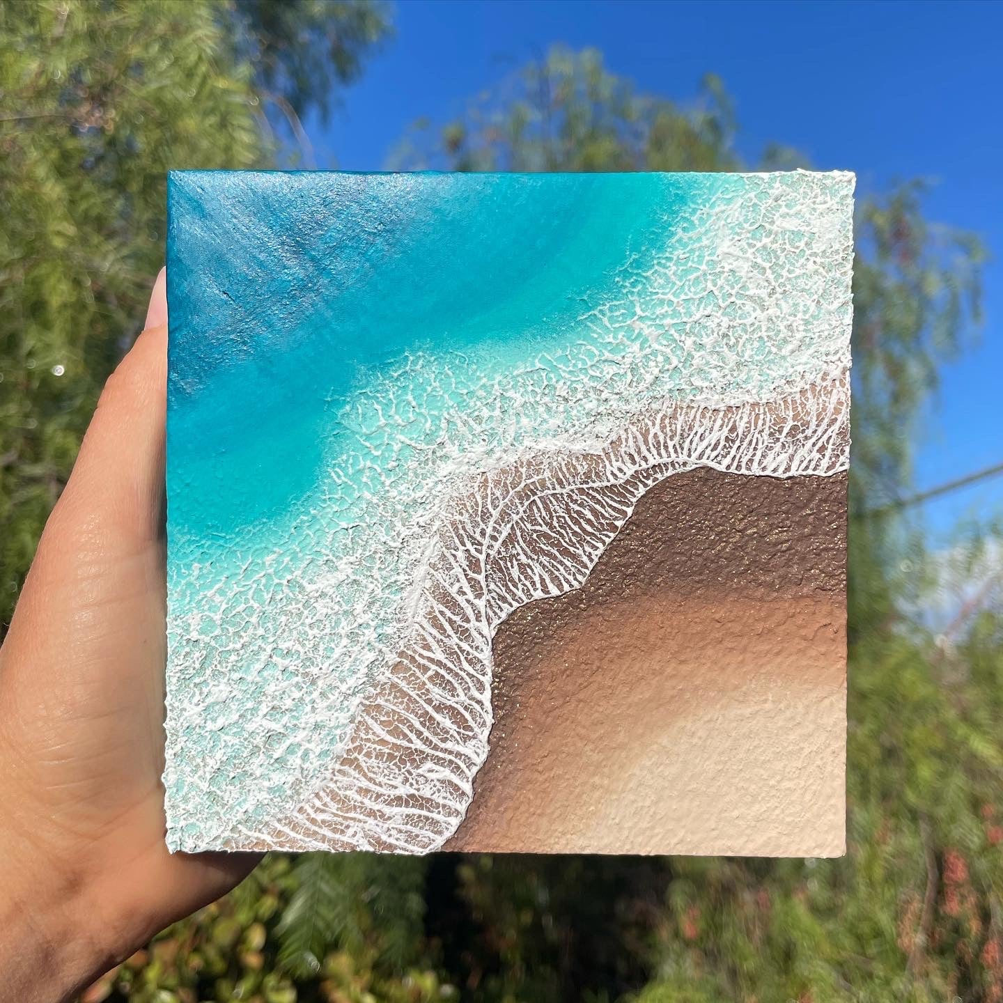 Mini Textured Ocean - 5" x 5"