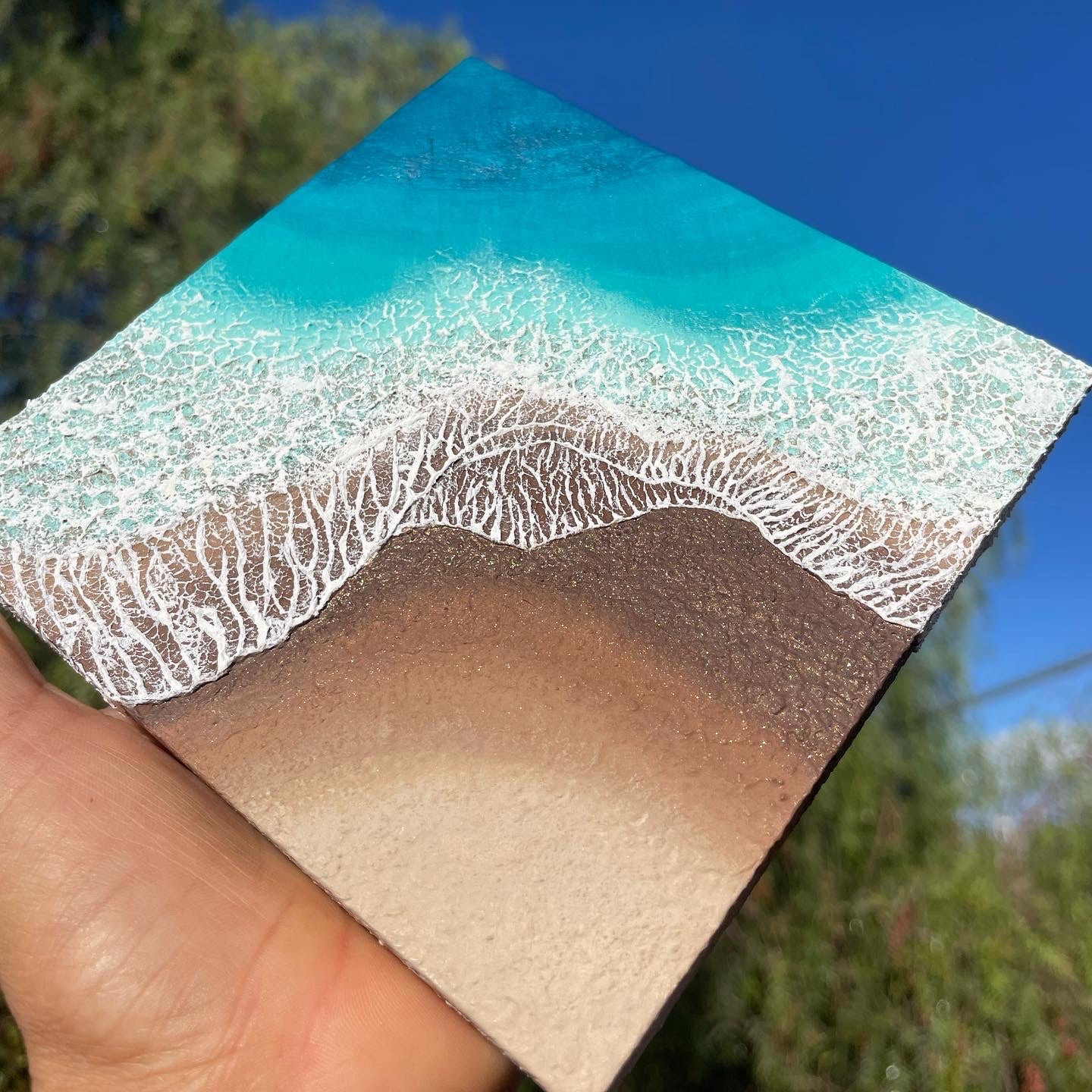 Mini Textured Ocean - 5" x 5"