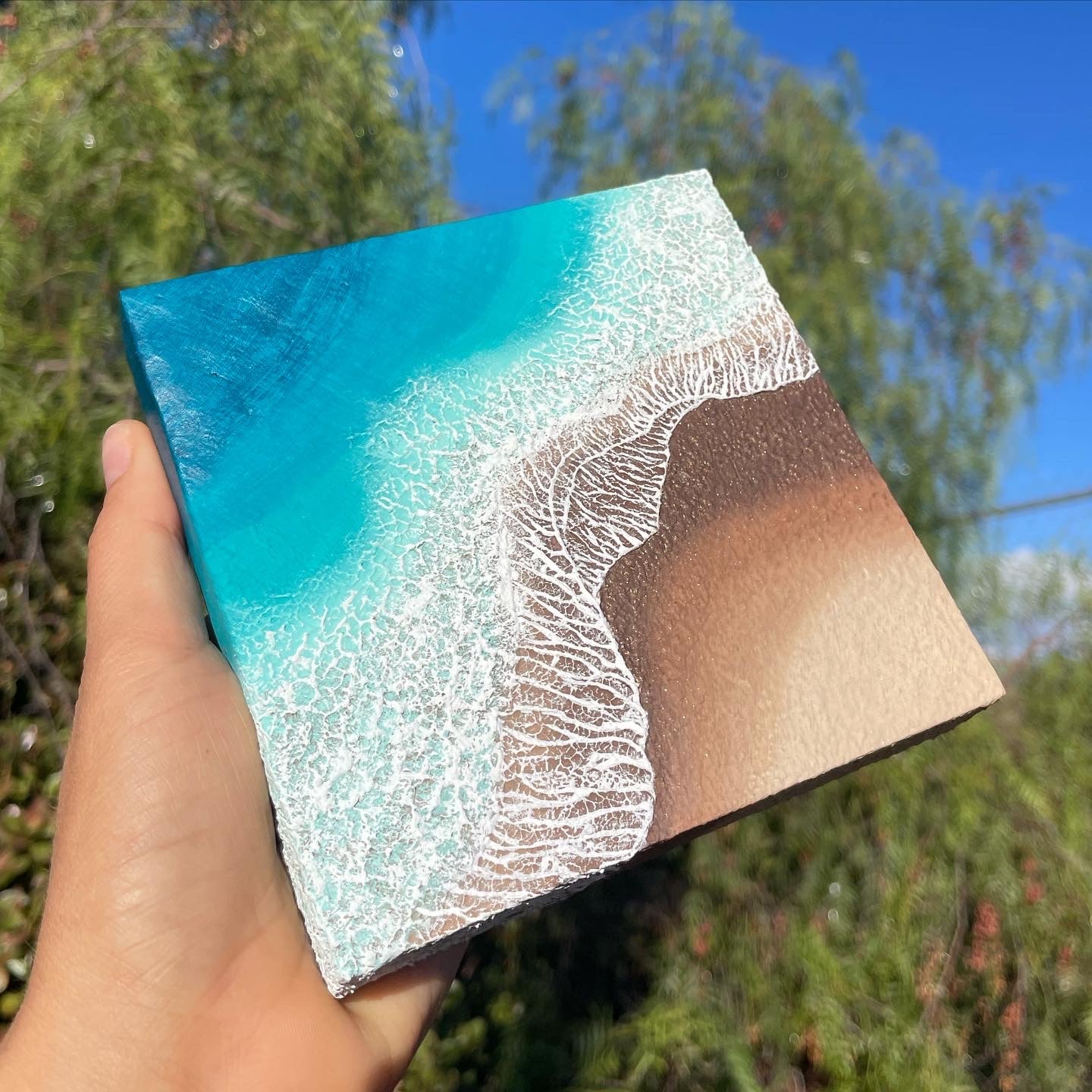 Mini Textured Ocean - 5" x 5"